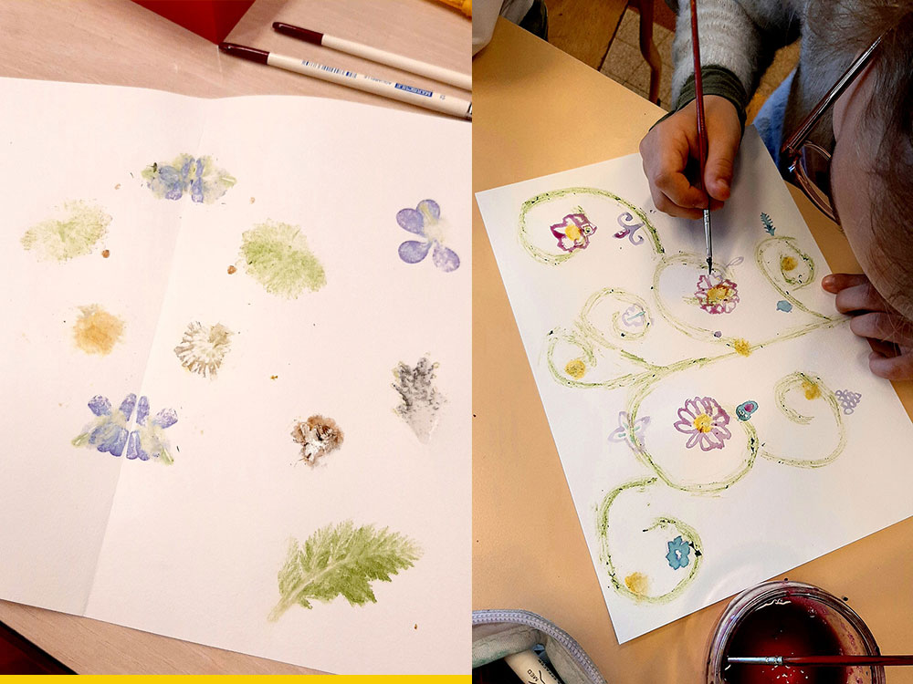 Impression végétale sur papier