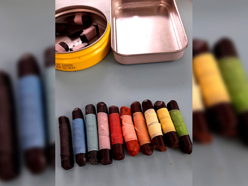 Pastels à la cire d'abeille